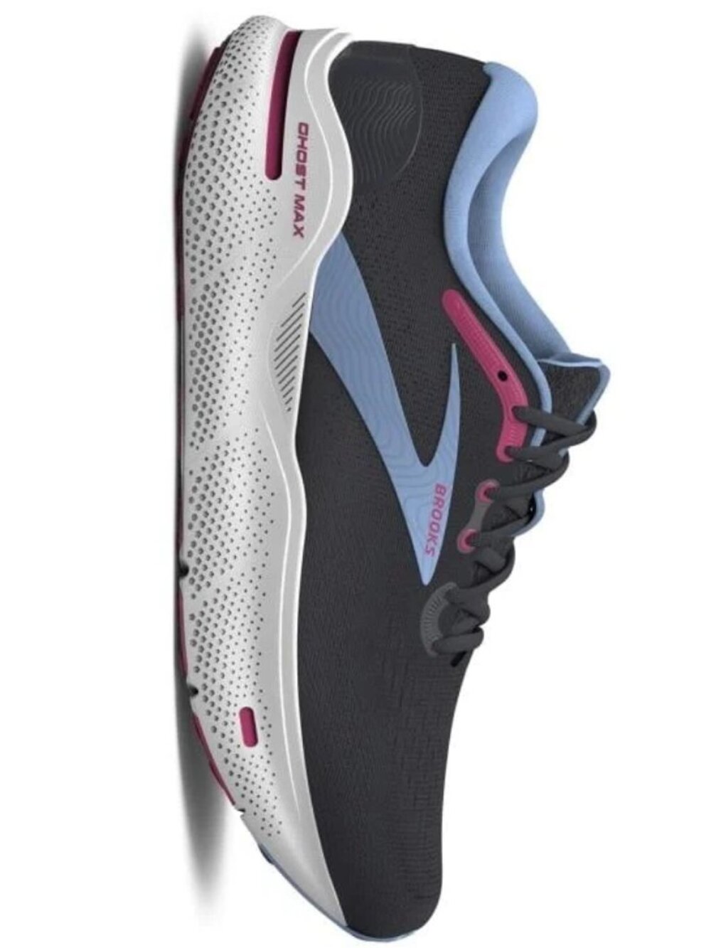 Brooks Ghost Max Women's Shoes Ebony Open Air Lilac Rose Road Running Size 7 .